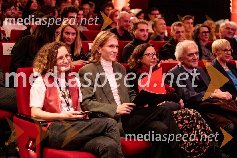  Simona Jerala;  Jakob Tomšič;  Ženja Leiler Kos, direktorica, Slovenska kinoteka;  Argyrios Makris, veleposlanik Helenske republike v Ljubljani40. Festival LGBT filma, otvoritev