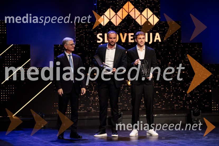  Franjo Bobinac, predsednik, Olimpijski komite Slovenije;  Uroš Zorman, trener, Slovenska rokometna reprezentanca;  Staš Jovičić Slatinek, rokometašŠportnik leta 2024, slavila Janja Garnbret in Tadej Pogačar