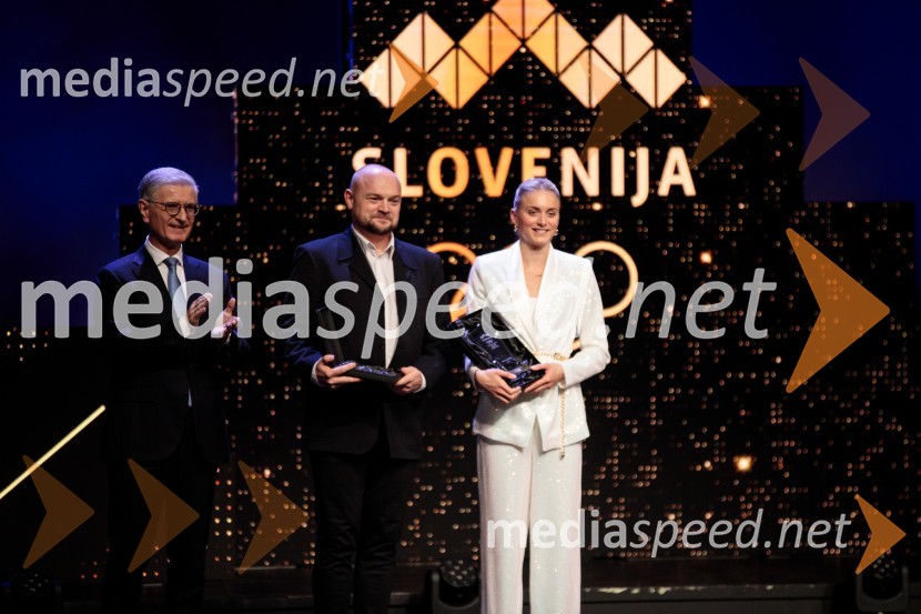  Franjo Bobinac, predsednik, Olimpijski komite Slovenije;  ... ;  Neža Klančar, plavalkaŠportnik leta 2024, slavila Janja Garnbret in Tadej Pogačar