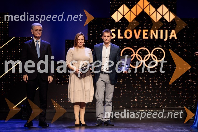  Franjo Bobinac, predsednik, Olimpijski komite Slovenije;  ... ;  Mitja Petkovšek, telovadecŠportnik leta 2024, slavila Janja Garnbret in Tadej Pogačar