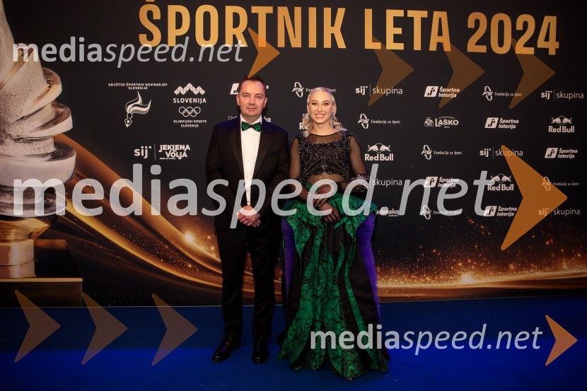  Roman Krajnik, trener Janje Garnbret;  Janja Garnbret, športna plezalkaŠportnik leta 2024, slavila Janja Garnbret in Tadej Pogačar