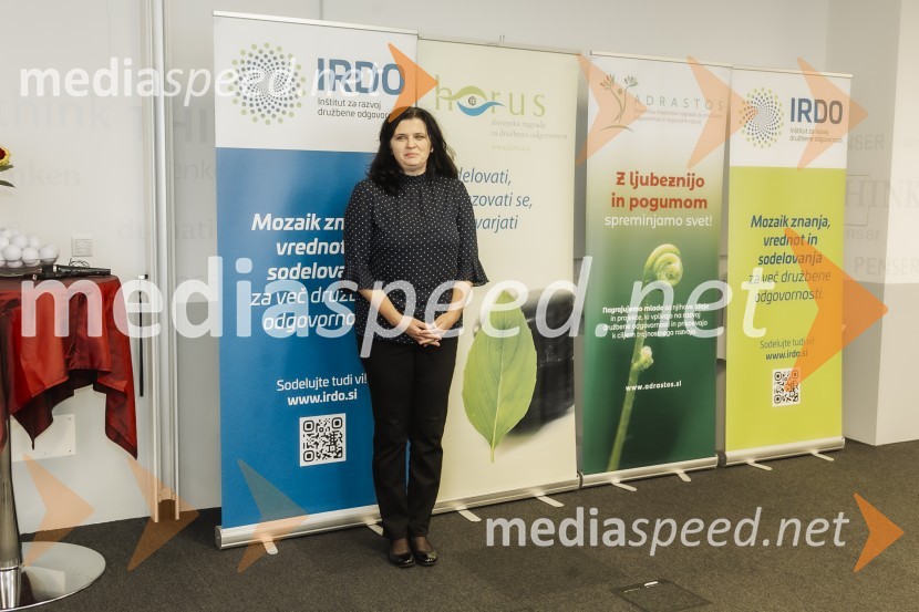 mag. Anita Hrast, direktorica, Inštitut IRDO, Inštitut za razvoj družbene odgovornosti Horus in Adrastos 2024, podelitev nagrad