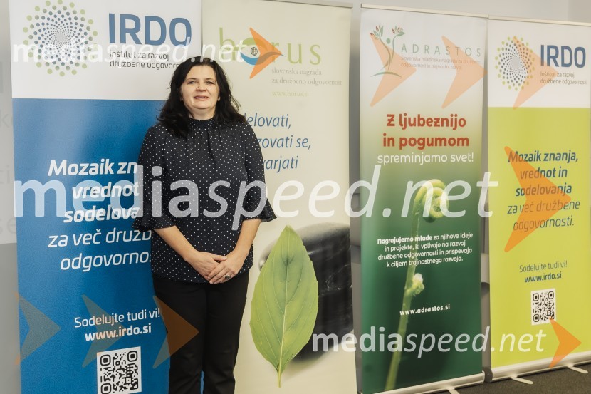mag. Anita Hrast, direktorica, Inštitut IRDO, Inštitut za razvoj družbene odgovornosti Horus in Adrastos 2024, podelitev nagrad