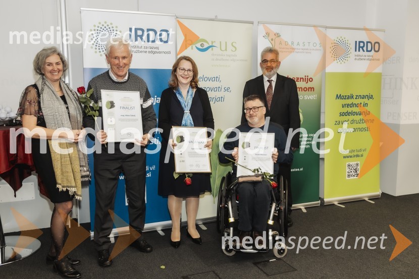 mag. Natalie Cvikl Postružnik, Insights, Ltd.;  Viktor Žakelj;  Špelca Rudolf, Zveza društev diabetikov Slovenije;  Stojan  Rozman;  ... Horus in Adrastos 2024, podelitev nagrad