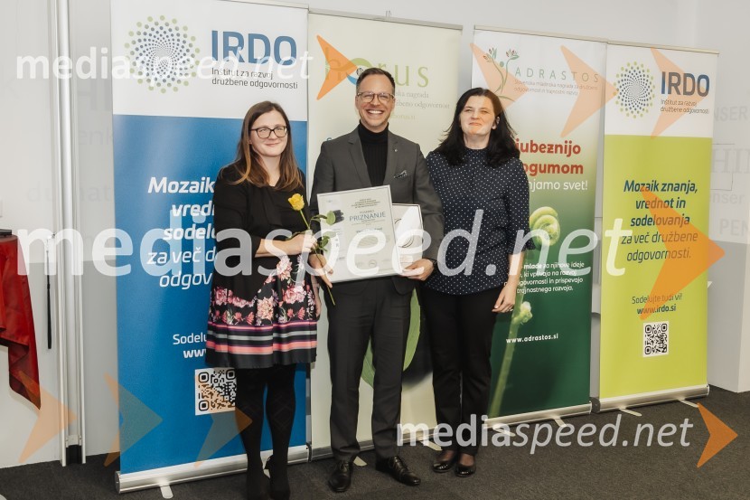 ... ;  Klemen Medved, Mercator d.o.o.; mag. Anita Hrast, direktorica, Inštitut IRDO, Inštitut za razvoj družbene odgovornosti Horus in Adrastos 2024, podelitev nagrad