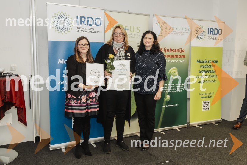  ... ; dr. Sandra Jordan; mag. Anita Hrast, direktorica, Inštitut IRDO, Inštitut za razvoj družbene odgovornosti Horus in Adrastos 2024, podelitev nagrad