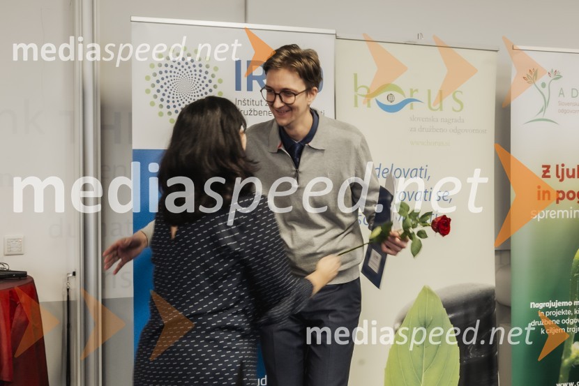 mag. Anita Hrast, direktorica, Inštitut IRDO, Inštitut za razvoj družbene odgovornosti ;  Anej IrgoličHorus in Adrastos 2024, podelitev nagrad