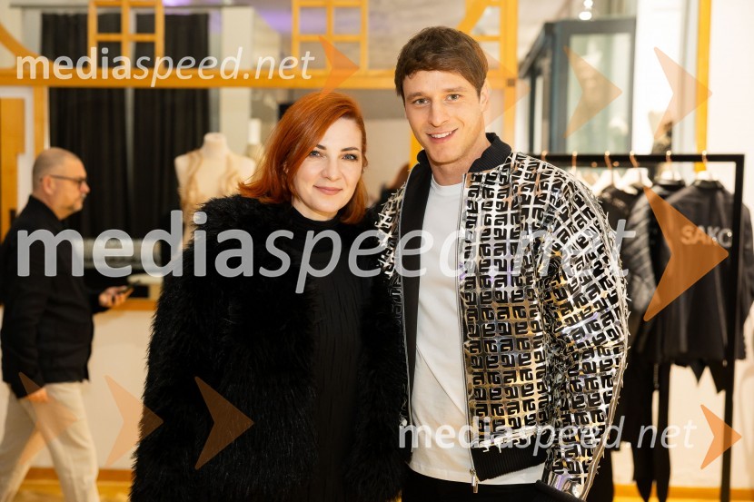  Lara Baruca, pevka;  Nac Visočnik, manekenAsko odprl svoj prvi showroom v Sloveniji z modnim oblikovalcem Maticem Velerjem