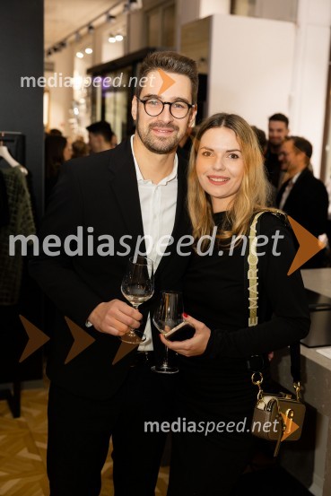 Žiga Obolnar, Harvey Norman Slovenija;  Žanin Tamše, April8Asko odprl svoj prvi showroom v Sloveniji z modnim oblikovalcem Maticem Velerjem