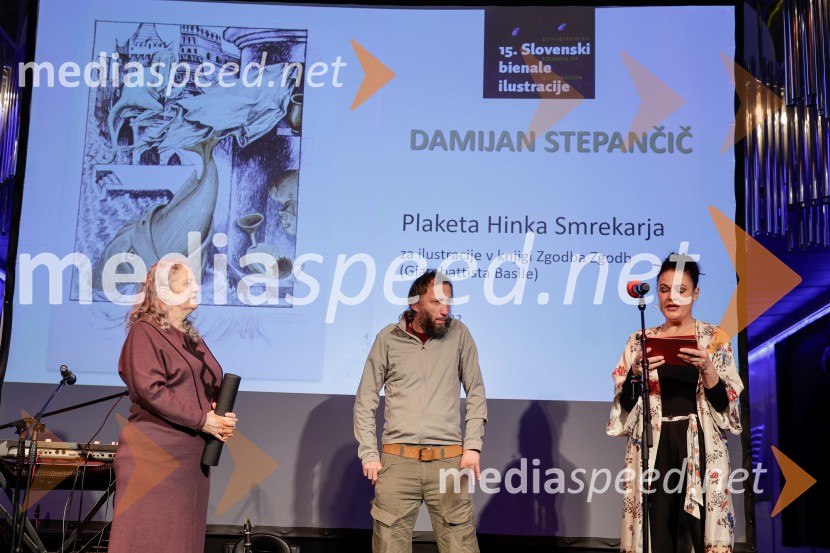  Tanja Mastnak;  Damijan Stepančič, ilustrator in slikar;  Pia Zemljič, igralka15. Slovenski bienale ilustracije, odprtje razstave