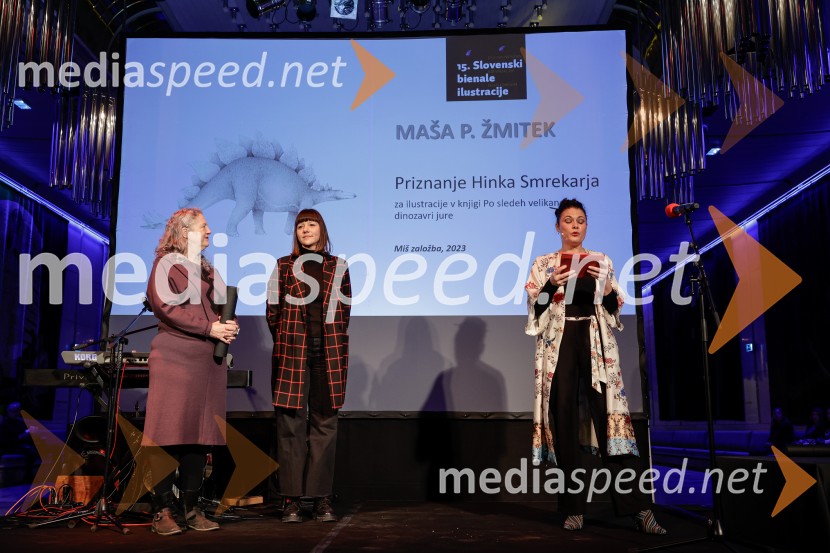  Tanja Mastnak;  Maša P. Žmitek, ilustratorka;  Pia Zemljič, igralka15. Slovenski bienale ilustracije, odprtje razstave