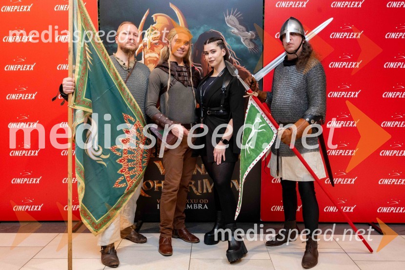  Domen Kodrič;  Matic  Gaiser, cosplayer, costumer;  Simona Bračun Rok, Cineplexx;  Blaž Berlec, ustanovitelj društva, Slovensko Tolkienovo društvo Gil-galadGospodar prstanov: vojna Rohirrimov, premiera v Cineplexx Ljubljana