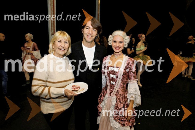  Ecaterina Clug;  Edward Clug, umetniški direktor, Balet SNG Maribor;  Tijuana Križman Hudernik, baletna solistkaHrestač, jubilejna stota izvedba, SNG Maribor