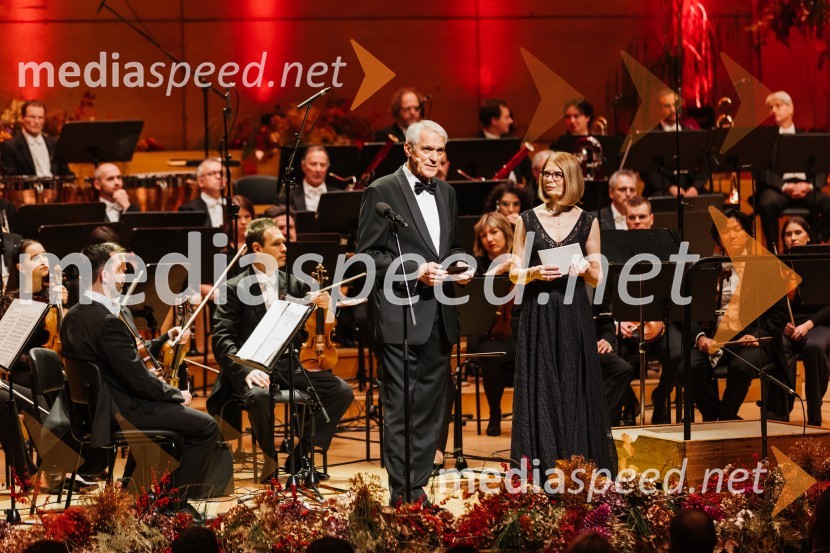  Slobodan Sibinčič , generalni sekretar Evropskega združenja poslovnih medijev, predsednik sveta Managerskih koncertov, Švedski generalni častni konzul;  Eva Longyka Marušič, voditeljica31. managerski koncert