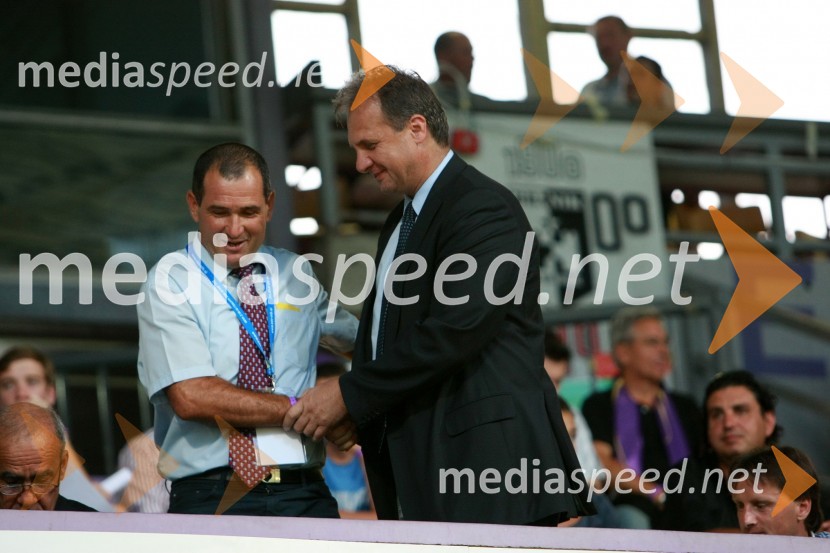 ... in Ivan Simič, predsednik Nogometne zveze SlovenijePovratna tekma 2. kroga kvalifikacij za Ligo prvakov, NK Maribor - FC Wit Georgia