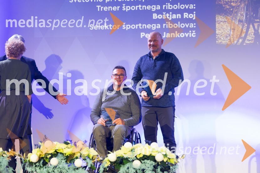  Rudolf Centrih, parašportni ribič;  Boštjan Roj, trener športnega ribolovaParašportnik leta 2024