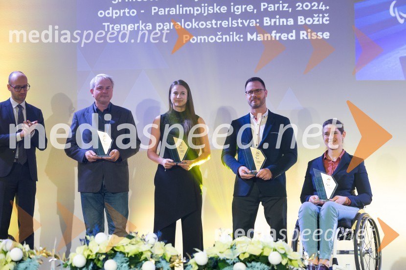  Luka Steiner, predsednik, Smučarska zveza Slovenije;  Manfred Risse, trener paralokostrelstva;  Brina Božič, trenerka paralokostrelstva;  Dejan  Fabčič, slovenski paraolimpijec, parakajakaš;   Živa Lavrinc, paralokostrelkaParašportnik leta 2024