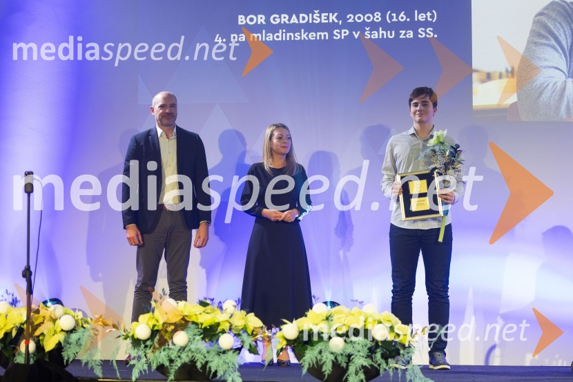  Marko Horvat,  vodja prodaje, Lidl Slovenija;  Metka Šilar Šturm, Nicelabel;  Bor Gradišek, parašportnik, šahistParašportnik leta 2024