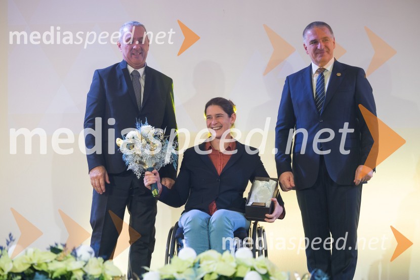   Damijan Lazar,  predsednik, Zveza za šport invalidov Slovenije;   Živa Lavrinc, paralokostrelka;  Marko Lotrič, predsednik, Državni svetParašportnik leta 2024