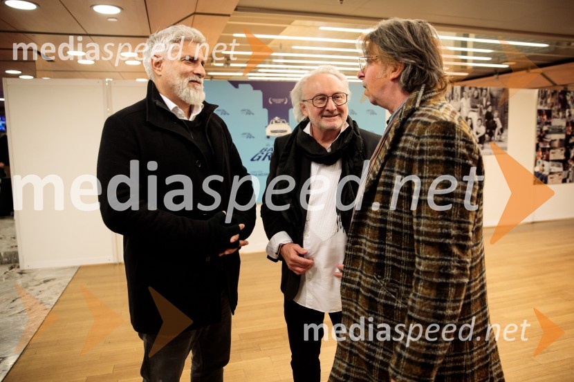  Sebastian Cavazza, dramski in filmski igralec;  Peter Bratuša, režiser;  Robert Pešut - Magnifico, glasbenikBabica gre na jug, svečana premiera digitalizirane klasike in poklon Vinciju Vogueu Anžlovarju