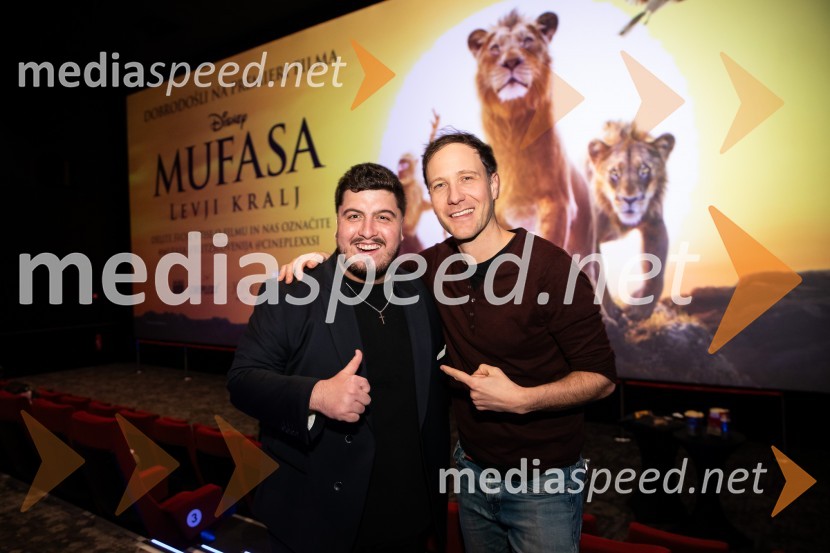  Luka Sešek, pevec, Ansambel Saša Avsenika;  Klemen Slakonja, igralec, komik in TV voditeljMufasa: Levji kralj, premiera v Cineplexx Ljubljana