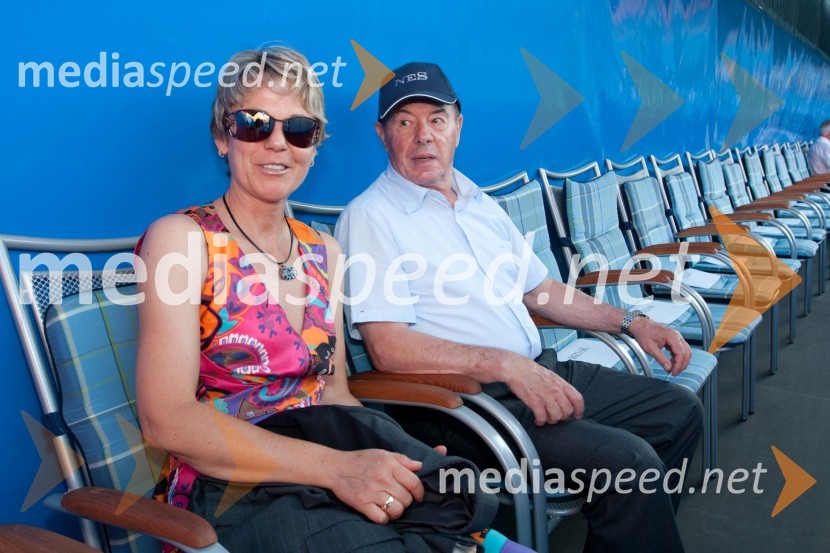 Boris Breskvar, teniška legenda s soprogo KarmenSlovenian open 2009, finale