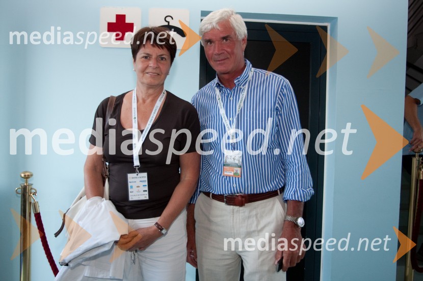 Andrej Polenec, glavni direktor Iskratel, d.d. in član organizacijskega odbora Banka Koper Slovenia Open, s soprogo AlenkoSlovenian open 2009, finale
