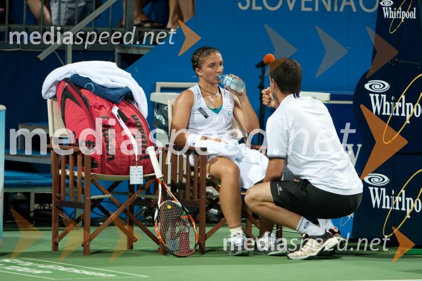 Sara Errani, teniška igralka in njen trener Pablo Lozano
Slovenian open 2009, finale