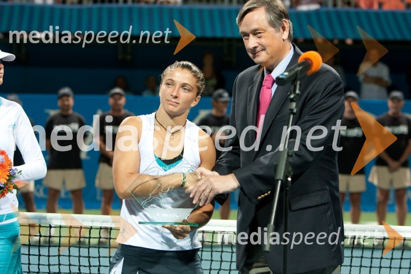 Sara Errani, teniška igralka in dr. Danilo Türk, predsednik Republike SlovenijeSlovenian open 2009, finale