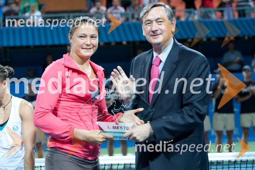 Dinara Safina, teniška igralka in dr. Danilo Türk, predsednik Republike SlovenijeSlovenian open 2009, finale