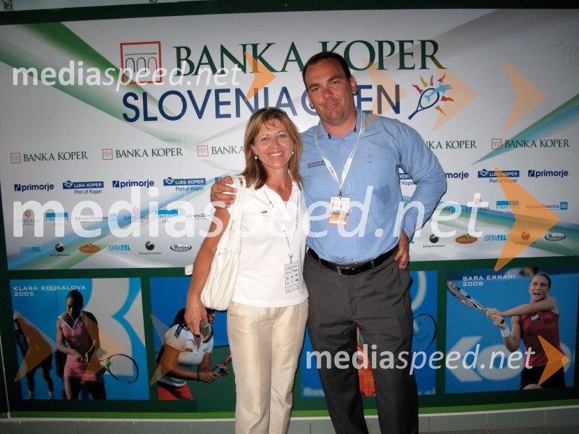 Mima Jaušovec, predsednica organizacijskega odbora turnirja Banka Koper Slovenia Open, in Andrej Bizjak, direktor turnirja Banka Koper Slovenia OpenSlovenian open 2009, finale