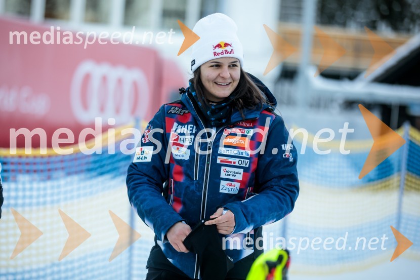 Zrinka Ljutić, smučarka (Hrvaška)Novinarska konferenca OK Kranjska Gora ob robu FIS snežne kontrole