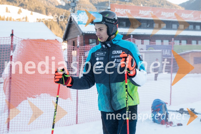  Tijan Marovt, smučarNovinarska konferenca OK Kranjska Gora ob robu FIS snežne kontrole