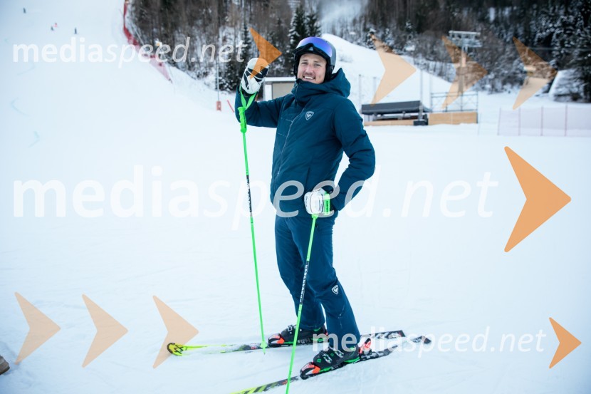  Štefan Hadalin, nekdanji alpski smučarNovinarska konferenca OK Kranjska Gora ob robu FIS snežne kontrole