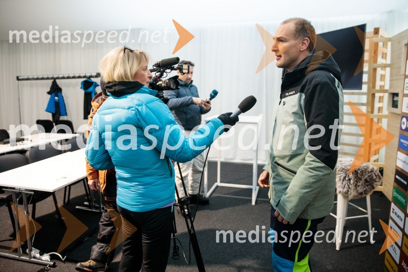  Andrej  Šporn, nekdanji smučarNovinarska konferenca OK Kranjska Gora ob robu FIS snežne kontrole