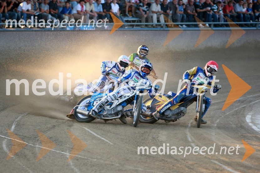 Andriy Karpov, Ukrajina, Tomasz Rempala, Poljska, Matej Žagar, Slovenija in Martin Malek, Češka  	 
	SPEEDWAY, EP polfinale