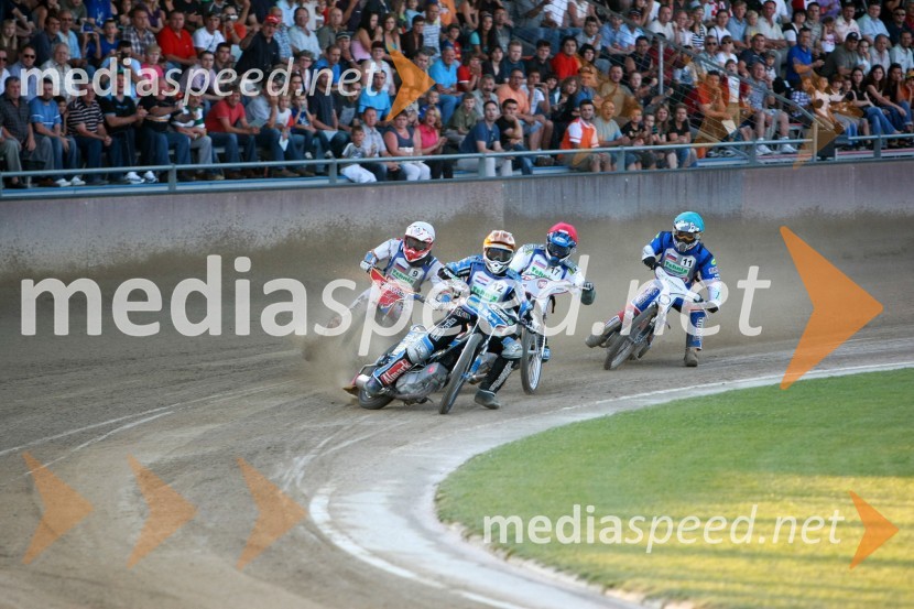 Danil Ivanov, Rusija, Jurica Pavlic, Hrvaška, Aleš Kraljič, Slovenija in Izak Šantej, SlovenijaSPEEDWAY, EP polfinale