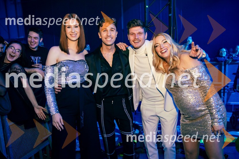  Eva Boto, pevka;  David Amaro, pevec;  Uroš Steklasa, glasbenik;  Tjaša Hrovat Steklasa, pevkaInes Erbus, veliki koncert z gosti ob 10. obletnici