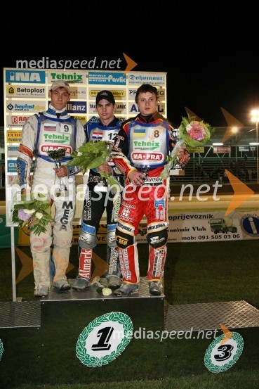 Danil Ivanov, Rusija, Jurica Pavlic, Hrvaška in Andriy Karpov, UkrajinaSPEEDWAY, EP polfinale