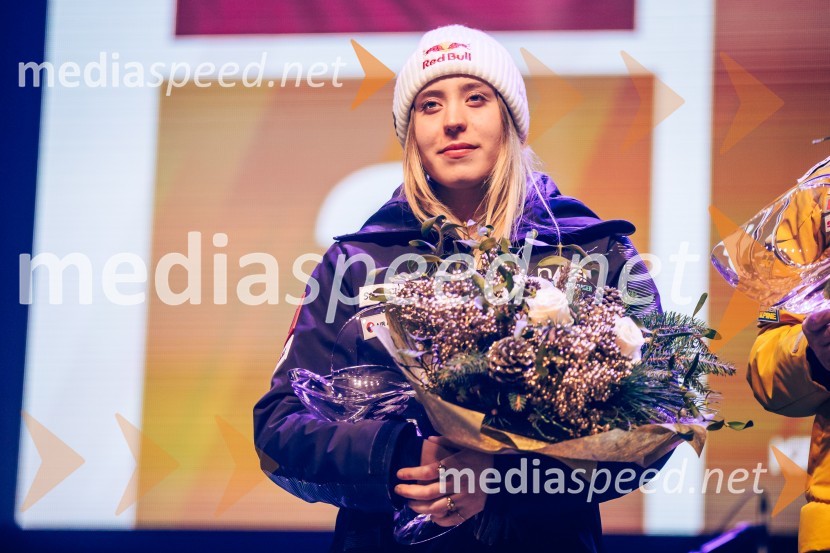  Lara Colturi, smučarka (Albanija)Sobotna podelitev in žreb, Svetovni pokal v alpskem smučanju za ženske Kranjska Gora 2025