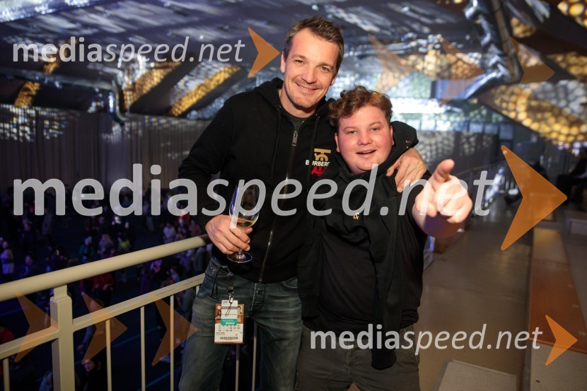  Mitja Šeško, moderator prireditev ;  ... Sobotna podelitev in žreb, Svetovni pokal v alpskem smučanju za ženske Kranjska Gora 2025