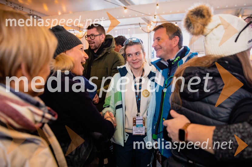  ... ;  Jerneja Brecl, Smučarska zveza Slovenije;  Tomi Trbovc, PR, Smučarska zveza SlovenijeSvetovni pokal v alpskem smučanju za ženske Kranjska Gora 2025, VIP druženje sobota