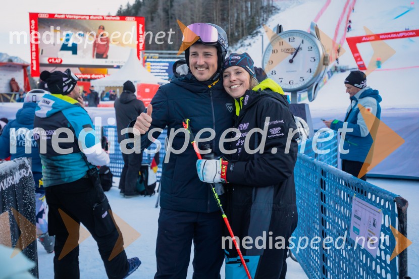  Štefan Hadalin, nekdanji alpski smučar;  Ana Bucik Jogan, smučarkaSvetovni pokal v alpskem smučanju za ženske Kranjska Gora 2025, VIP druženje sobota