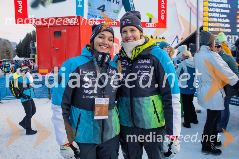  Caterina Sinigoi, smučarka;  Nika Tomšič, smučarkaSvetovni pokal v alpskem smučanju za ženske Kranjska Gora 2025, VIP druženje sobota