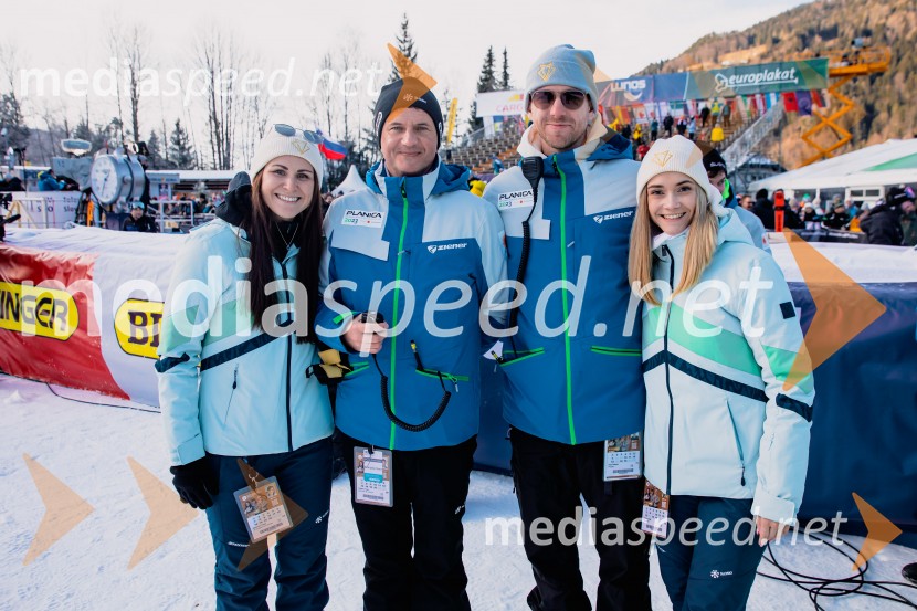  Nuša Rakovec, Zavod SLOSKI;  Tomi Trbovc, PR, Smučarska zveza Slovenije;  ... ;  Janja JunežSvetovni pokal v alpskem smučanju za ženske Kranjska Gora 2025, VIP druženje sobota