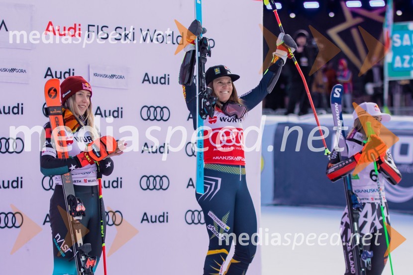  Lara Colturi, smučarka (Albanija);  Sara Hector, smučarka (Švedska);  Alice Robinson, smučarka (Novazelendija)Svetovni pokal v alpskem smučanju za ženske Kranjska Gora 2025, VIP druženje sobota