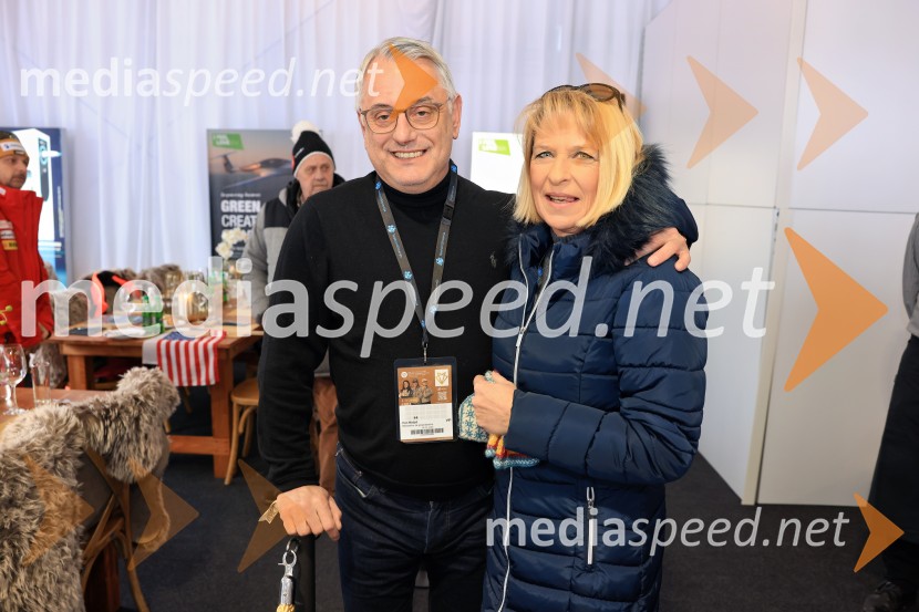  Matjaž Han, minister za gospodarstvo, turizem in šport;  Marjeta Klemenc, novinarkaSvetovni pokal v alpskem smučanju za ženske Kranjska Gora 2025, VIP druženje nedelja