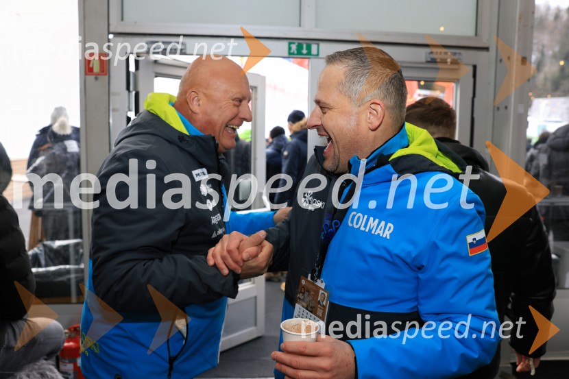  Iztok Klančnik, direktor Selectium Adriatics d.o.o.,nekdanji predsednik Zbora alpskih disciplin, Smučarska zveza Slovenije;  Tomaž Šušteršič, generalni sekretar organizacijskega komiteja PlanicaSvetovni pokal v alpskem smučanju za ženske Kranjska Gora 2025, VIP druženje nedelja