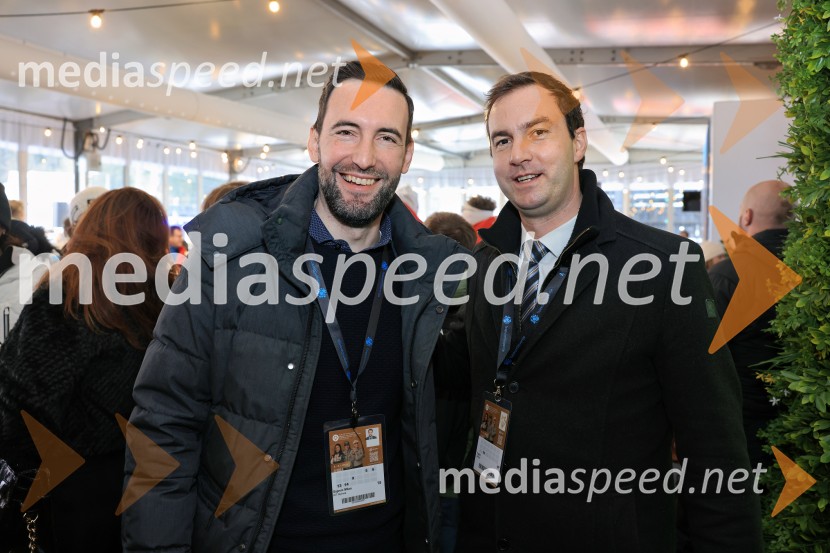  Milan Sajovic, direktor, Hit Alpinea;  Rok Capl, direktor, Spirit SloveniaSvetovni pokal v alpskem smučanju za ženske Kranjska Gora 2025, VIP druženje nedelja