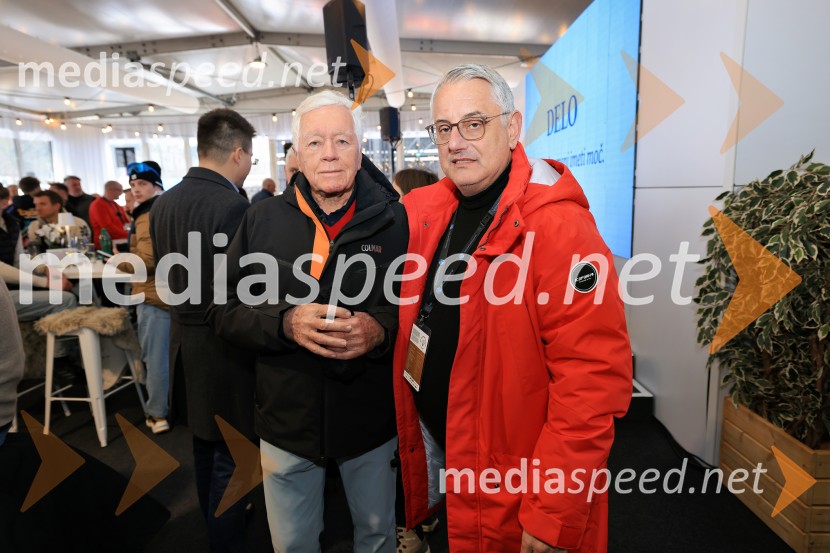  Matjaž Han, minister za gospodarstvo, turizem in šport;  Tone Vogrinec, športni in smučarski funkcionarSvetovni pokal v alpskem smučanju za ženske Kranjska Gora 2025, VIP druženje nedelja